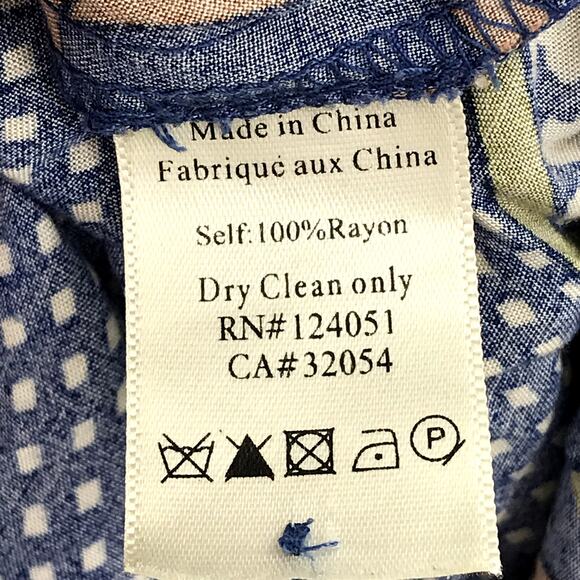 Odells Printed Button Front Midi Skirt L Drawstring Geometric Shirttail Slit - Picture 4 of 9